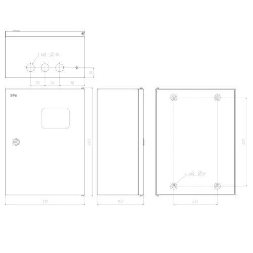 Корпус металлический ЩУ 3-1-0 76 У1 395x310x155 IP54 NO_SIMPLE_STM_SHU-3/1-0 Б0046704