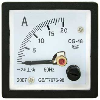 Амперметр   20А    (48Х48) - Измерительная головка DCA 20A вертикального положения, класс точности 2,5