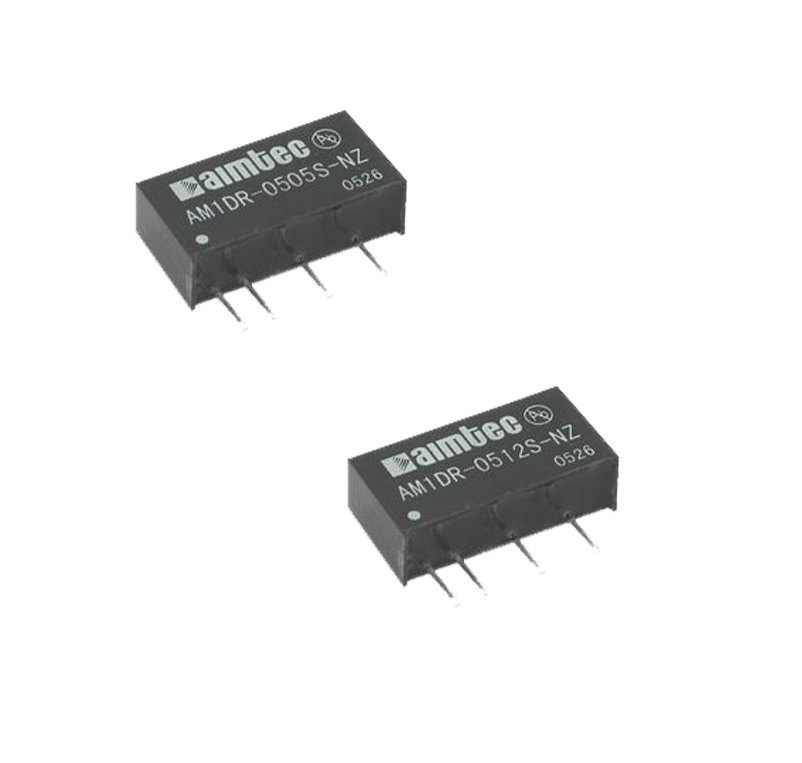 AM1DR-0505SH30JZ - DC/DC, 1Вт, вход 4.75…5.25В, выход 5В/0.2А, изоляция 3000В DC, КПД 70%, максимальная емкостная нагрузка не более 2400мкФ, SIP7, 19.65x6x10.16мм, -40…85°C, пластик