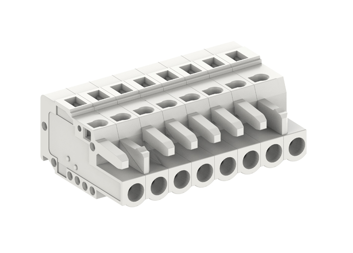 Розеточный разъем на кабель 450621 - Розеточный разъем, прямой, на кабель, шаг: 5.0 мм, 21 полюс, фиксация провода пружинная, исполнение: стандартное, 320V, 12A, цвет: серый