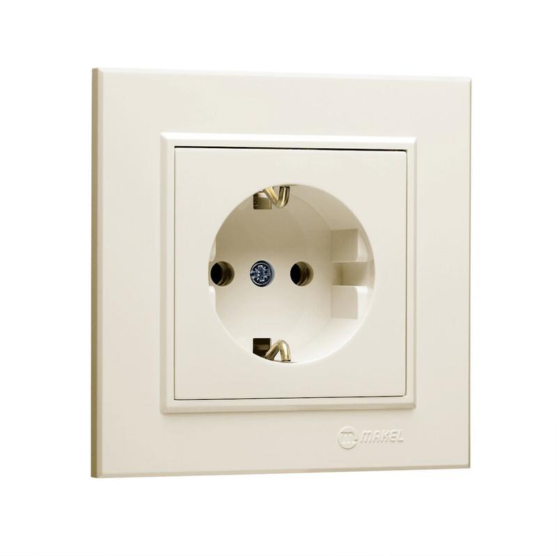 Розетка 1-м СП Karea 16А IP20 с/з крем. 56010028