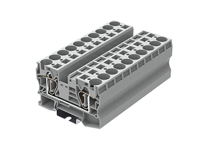 Проходная клемма TC16-2-GY - Проходная клемма, тип фиксации провода: пружинный, номинальное сечение: 16 мм кв., 57A, 1000V, ширина: 12,2 мм, цвет: серый, тип монтажа: DIN 35