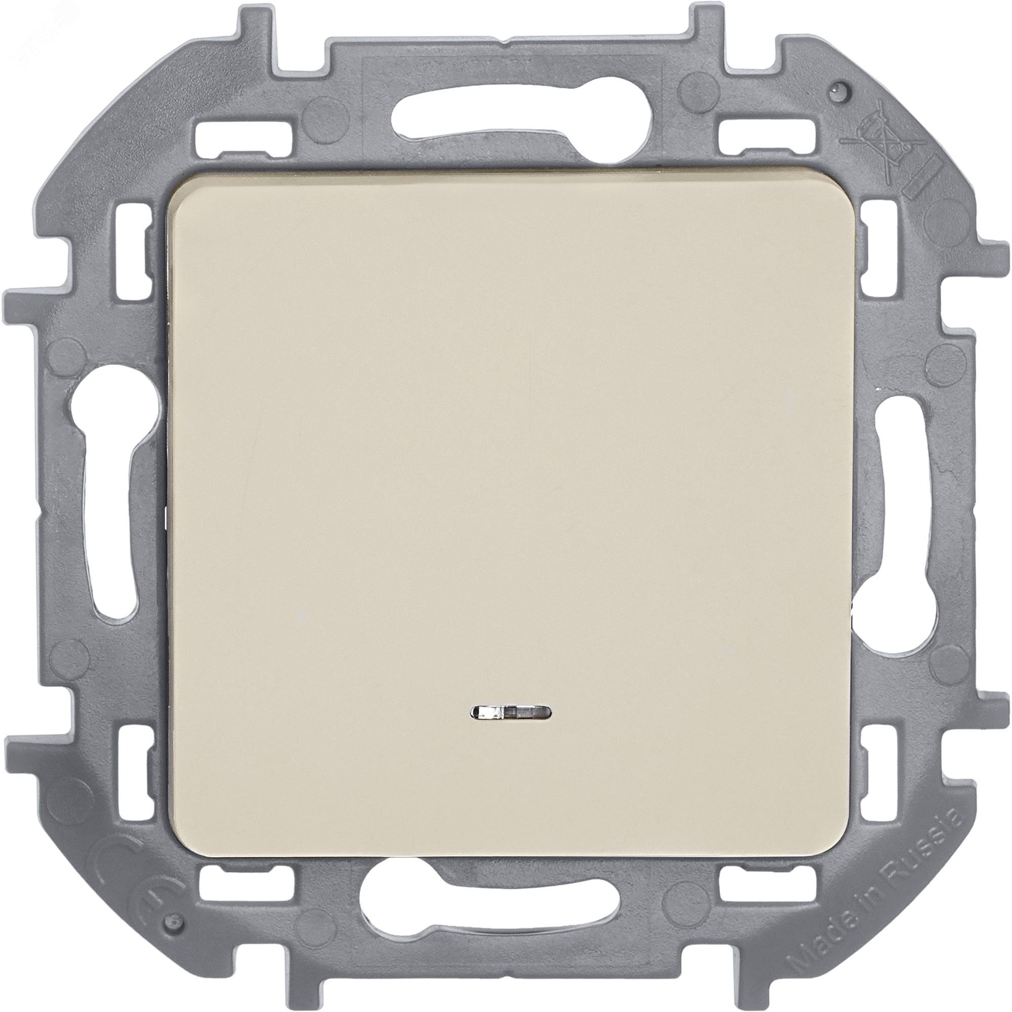 Переключатель 1-кл. Inspiria 10А IP20 250В 10AX с подсветкой / индикацией механизм сл. кость Leg 673661