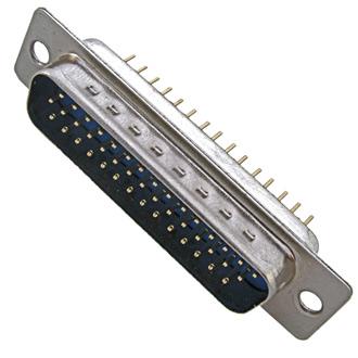 DHB-44M - Разъем D-SUB высокой плотности 44 контакта, вилка на плату, вертикальный