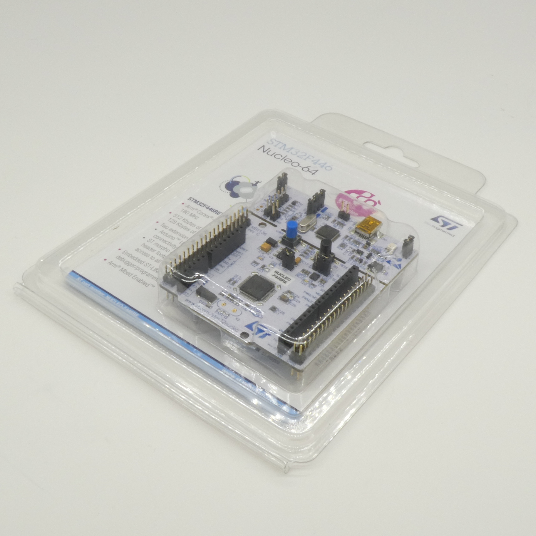 NUCLEO-F446RE - Отладочная плата на базе микроконтроллера STM32F446RET6 (ARM Cortex-M4), ST-LINK/V2-1, Arduino-интерфейс