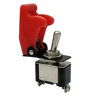 SAC-01 RED KN3A-01 - Тумблер ON-OFF (2c) 5А 250В с красным защитным колпачком SAC-01