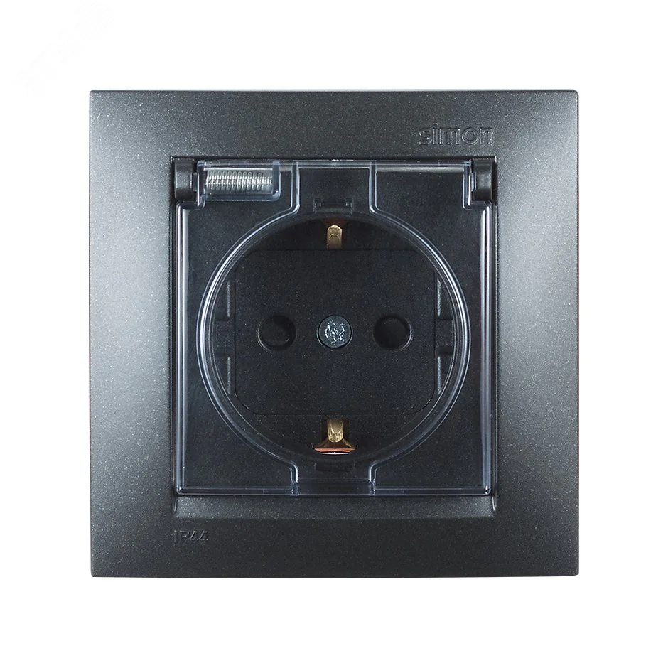 15 Роз с/з моноблок с крышкой IP44 графит 1590450-038