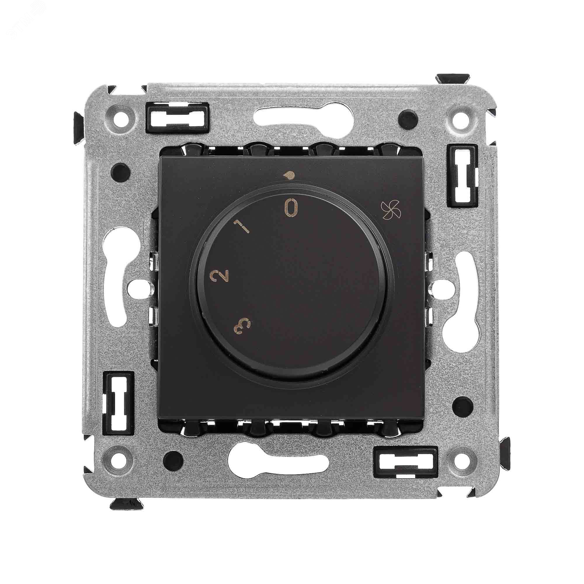 Механизм управления вентиляторами в стену, "Avanti", "Черный матовый" 4412173