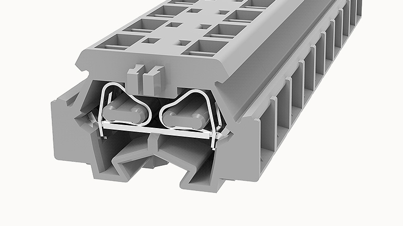 Проходная клемма WS1.5T-DB-01P-11 - Проходная клемма, тип фиксации провода: пружинный, номинальное сечение: 1.5 мм кв., 17,5A, 800V, ширина: 8 мм, цвет: серый