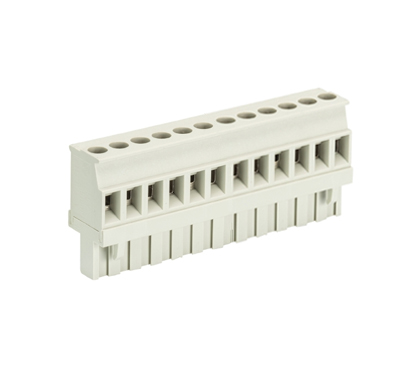 Розетка Wiecon 8113 B / 12 VR - Розеточный разъем, прямой, на кабель, шаг 5,00 мм, 12 полюсов, номинальное сечение: 2,5 мм кв., винтовая фиксация провода, 400V, 12А, с маркировкой, цвет: серый, серия 8113 B VR