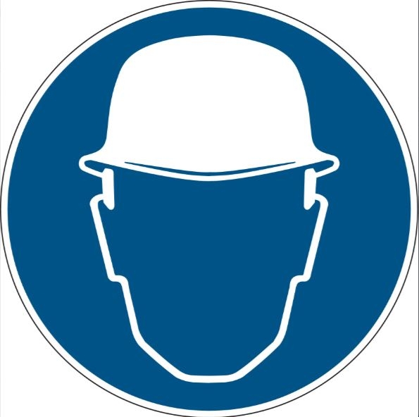 gws223930 - Контейнер для хранения защитной экипировки - PIC251 - Предписывающий знак безопасности "Работать в каске", большой (23,6*31,5*20 см), 1 шт"