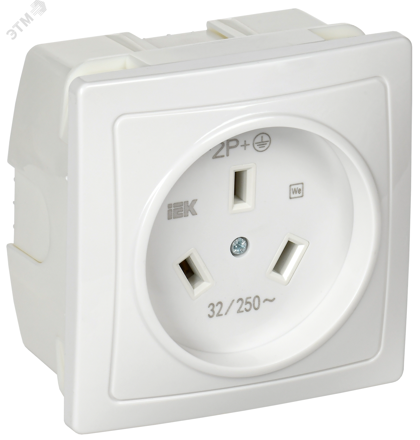 Розетка 1-м СП Рпл11-К 32А IP20 разборная для плиты с заземл. бел. ERP11-032-K01