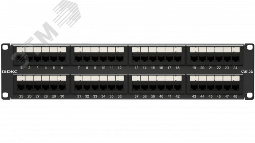 Патч-панель 19",2U,CAT5E, 48 портов RJ45, неэкранированная RN5PPU242