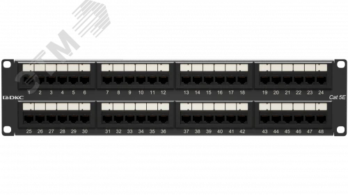 Патч-панель 19",2U,CAT5E, 48 портов RJ45, неэкранированная RN5PPU242
