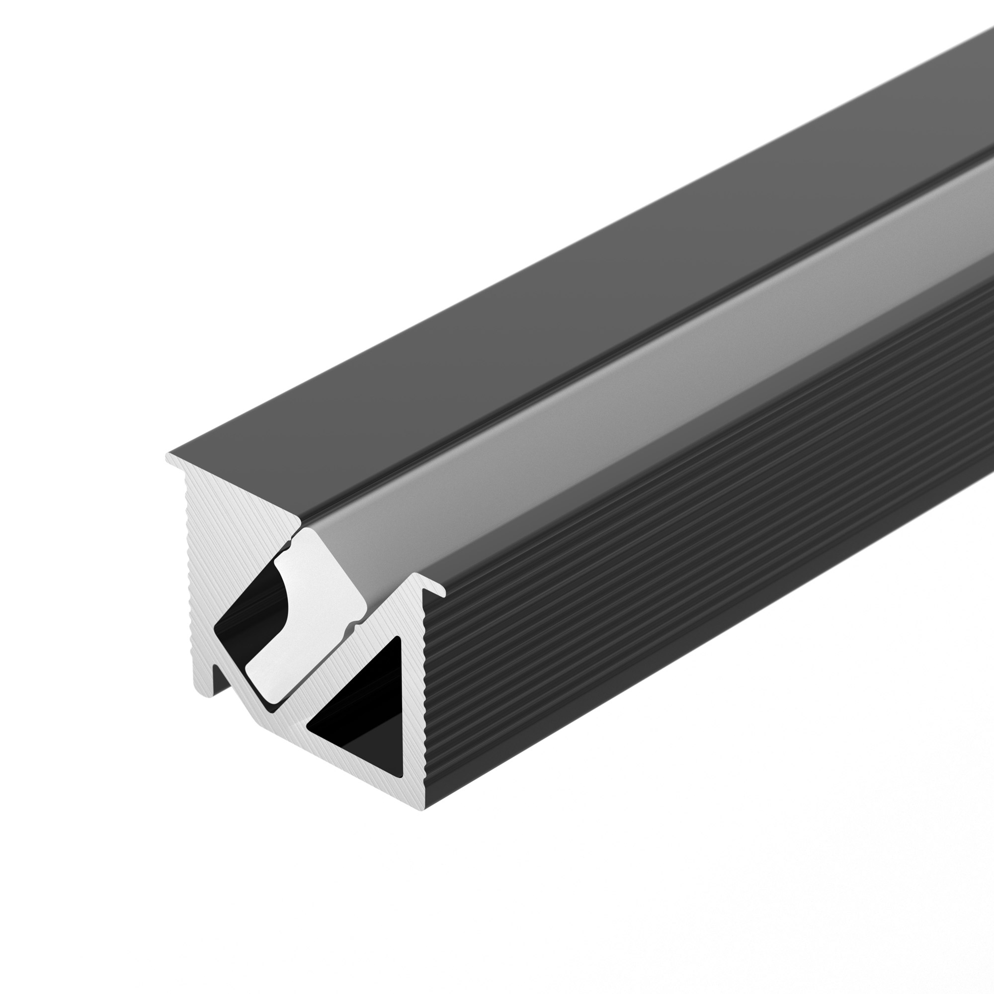 Профиль SL-BEVEL-H10-F14-2000 ANOD BLACK 044084 - Алюминиевый анодированный профиль для светодиодных лент и линеек с боковым свечением. Цвет - черный. Габаритные размеры (LхWхH): 2000x14x10 мм, паз для установки 11,6 мм. Ширина площадки для ленты 5 мм. Эк