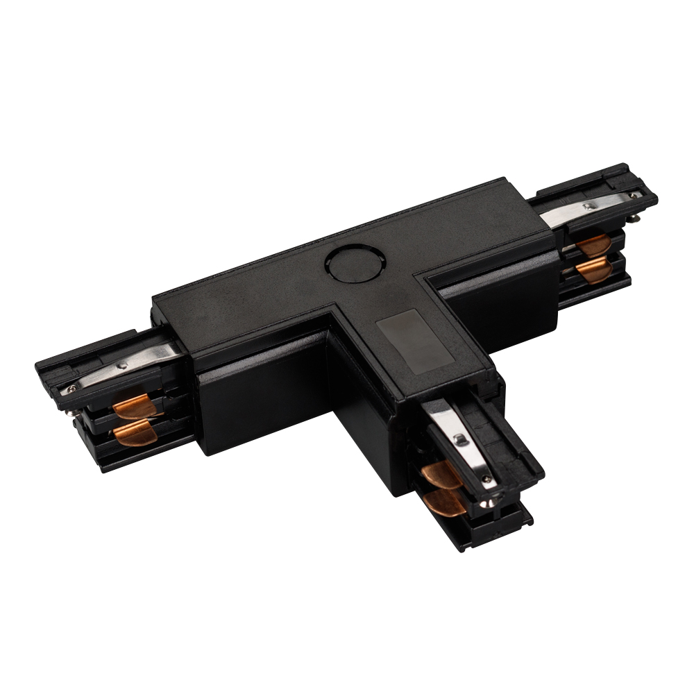 Коннектор тройной LGD-4TR-CON-INT-L2-BK (C) 026149 - T-образный коннектор для треков 4TR. Цвет черный.  Аналог XTS-37 Global Track Pro.  Направление соединений внутри/слева. 166х99х33 мм с контактами, 99х66х33 мм без контактов. При использовании с треками