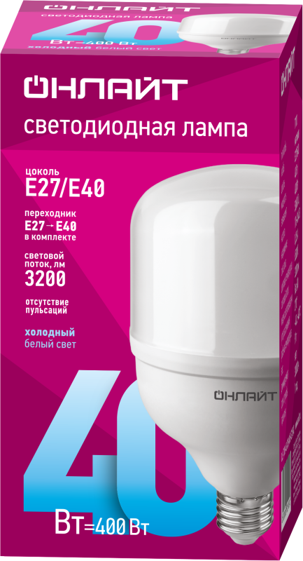 Лампа светодиодная высокомощная 82 903 OLL-T100-40-230-865-E27E40 40Вт 6500К холод. бел. E27/E40 3200лм 176-264В 82903