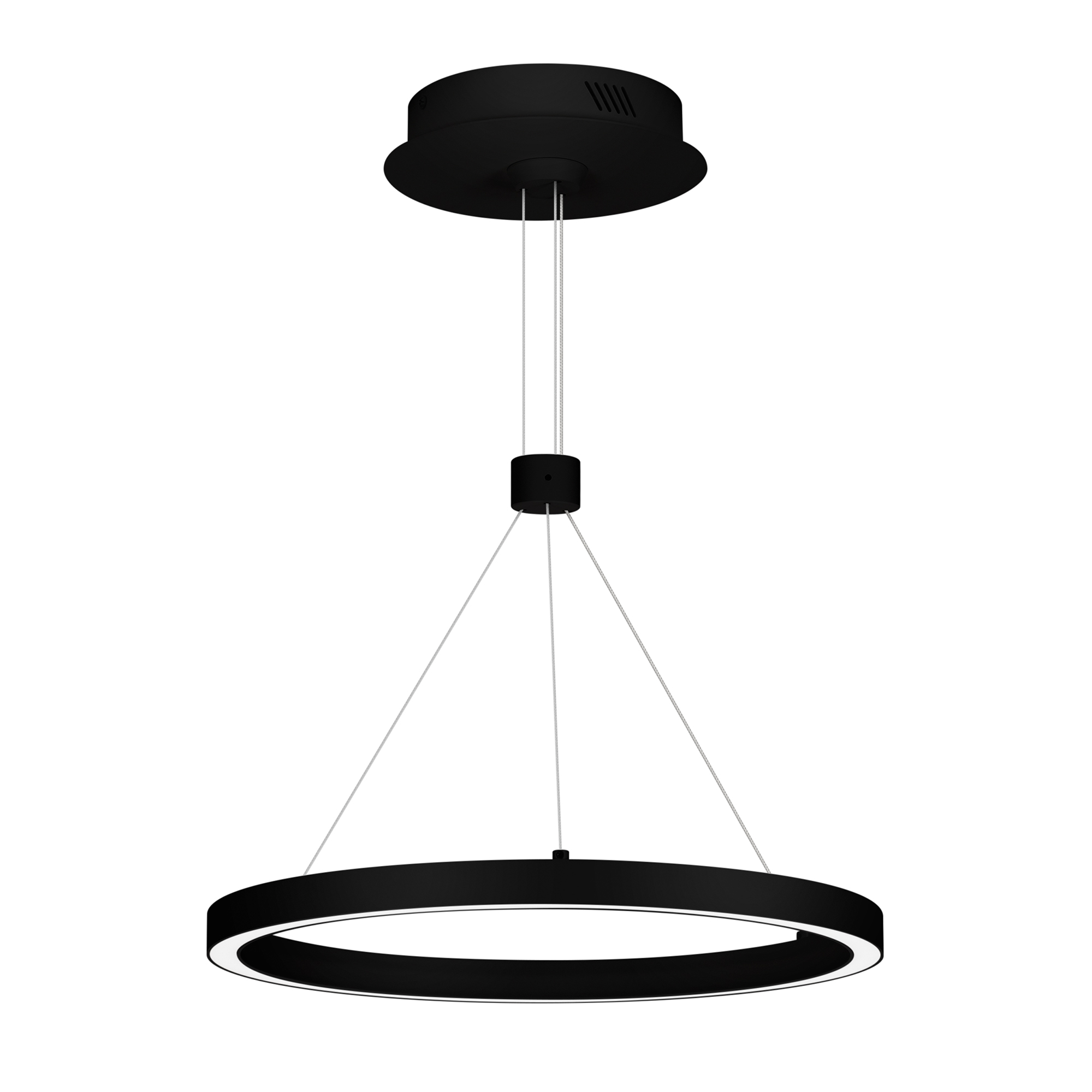 Светильник SP-CONGO-CAN-1-R400-24W Day4000 (BK, 120 deg, 230V) 046222 - Подвесной светильник. Мощность 24 Вт, св. поток 1380 лм, 58 лм/Вт, дневной 4000 K, CRI>90, угол 120°, напряжение питания 230 В. Черный круглый корпус из алюминия, экран силикон, степе