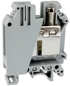 Проходная клемма UKJ-35 - Проходная клемма, тип фиксации провода: винтовой, номинальное сечение: 35 мм кв., 150A, 1000V, ширина: 15,2 мм, цвет: серый, тип монтажа: DIN 35