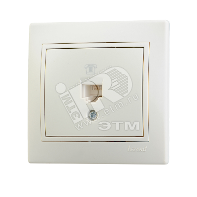 Розетка телефонная 1-м СП Mira RJ11 крем./крем.. 701-0303-137