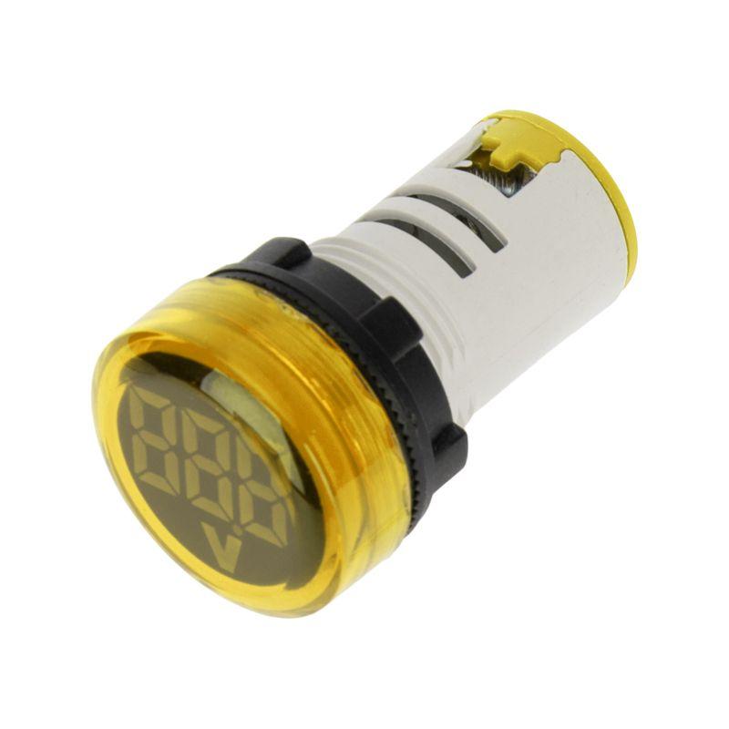AD16-VD22 желтый 70-500V - Цифровой индикатор значения напряжения ACV d=22мм