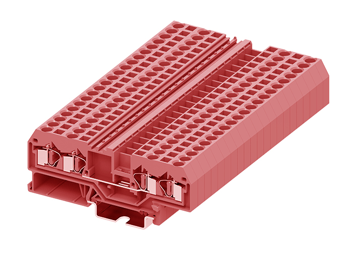 Проходная клемма 204933 - Проходная клемма, TA4-2-2, 4 точки подключения, тип фиксации провода: пружинный, номинальное сечение: 4 мм кв., 32A, 800V, ширина: 6 мм, цвет: красный, DIN 35