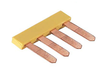 Соед. мостик IVB 1 WK4.. - 4 - Соединительный мостик, для установки в зажимную клетку, толщина 1 мм, изолированный, 4 полюса, для клемм: WK 4 / U; WK 4 TK, цвет: желтый