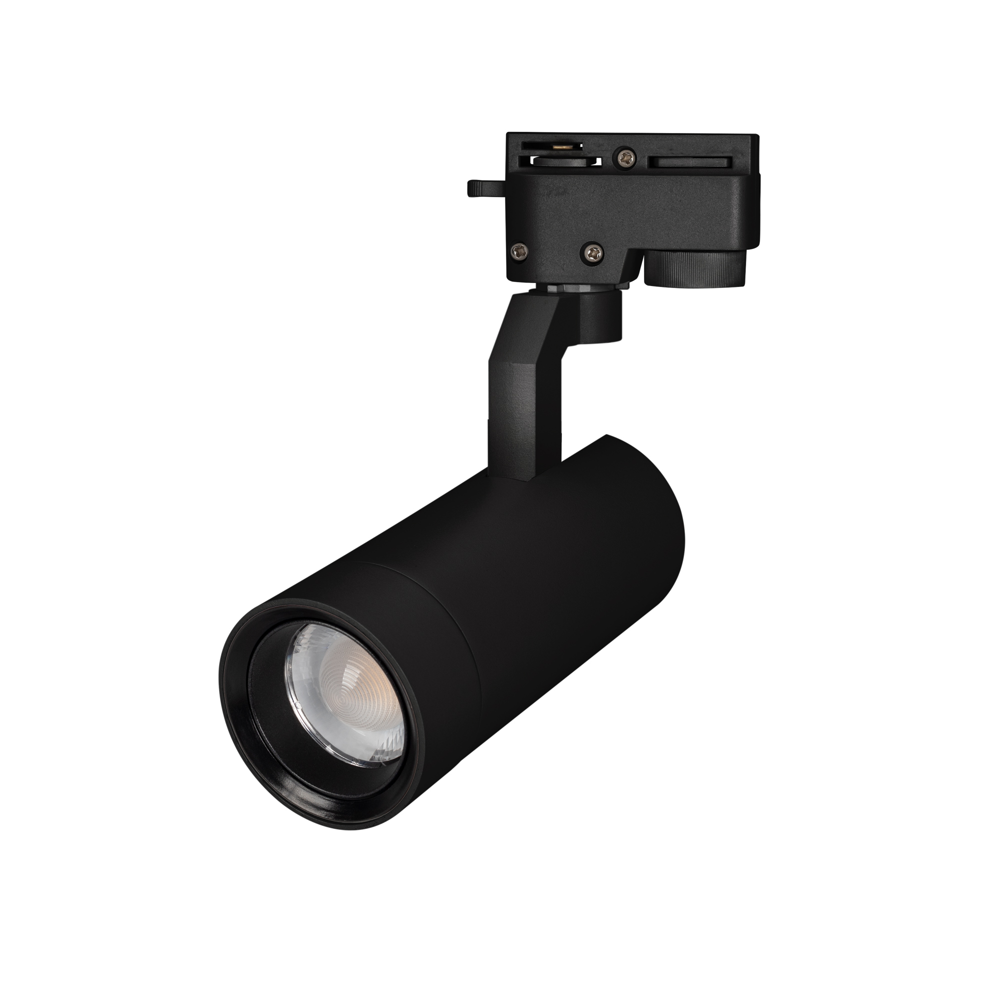 Светильник LGD-GELIOS-2TR-R67-20W Warm3000 (BK, 20-60 deg, 230V) 031238 - Светильник подвесной для треков/шин 2 провода, 20Вт. Цвет свечения БЕЛЫЙ ТЕПЛЫЙ 3000K, световой поток 1800лм, регулируемый угол 20-60°, CRI>90. Корпус круглый, металл, цвет черный, 