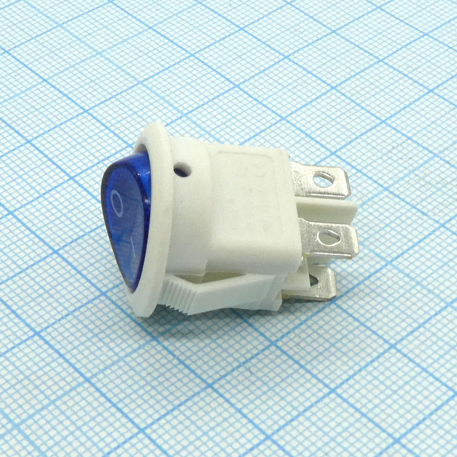 DS WR-3107WB 4P бл/синий - 2 полож. 4конт. 250V/6A AC белый корпус синяя клавиша