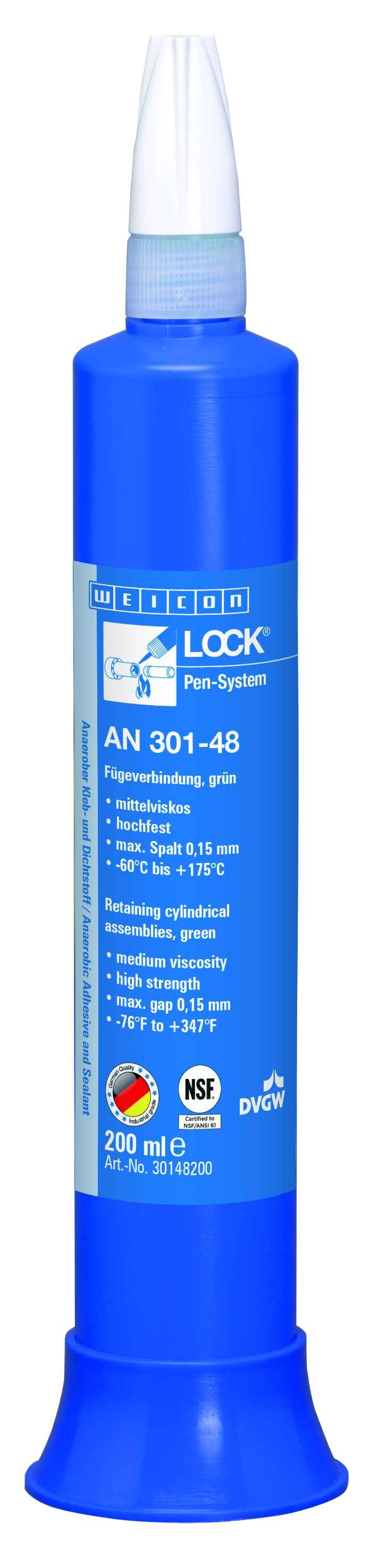 wcn30148200 - 10026857 WEICONLOCK AN 301-48 Фиксатор цилиндрических узлов (200 мл) разрешен к применению в пищевой и фармац