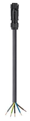 Разъем RST 16i5 46.452.1033.1 - Сборка кабельная, оконеченная розеточным разъемом и свободным концом кабеля серии gesis RST MINI, IP68(69k), 5 полюсов, цвет: черный, номинальные характеристики: 250V/400V+PE 16A, длина 1 м, кабель H07RN-F