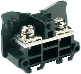 Барьерная клемма UTD-63 - Барьерная клемма, тип фиксации провода: винтовой, номинальное сечение: 22 мм кв., 90A, 660V, ширина: 19,5 мм, цвет: черный, тип монтажа: DIN 35