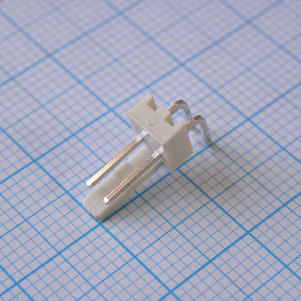 DS1070-2MRV6A - Разъем типа провод-плата, вилка угловая, шаг 2.54 мм, 2 контакта.