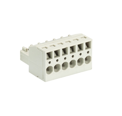 Розетка Wiecon 8513 BFK/ 6 TOP - Розеточный разъем, прямой, на кабель, шаг 3,5 мм, 6 полюсов, номинальное сечение: 1,5 мм кв., пружинная фиксация провода, 250V, 8А, с маркировкой, цвет: серый, серия 8513 BFK