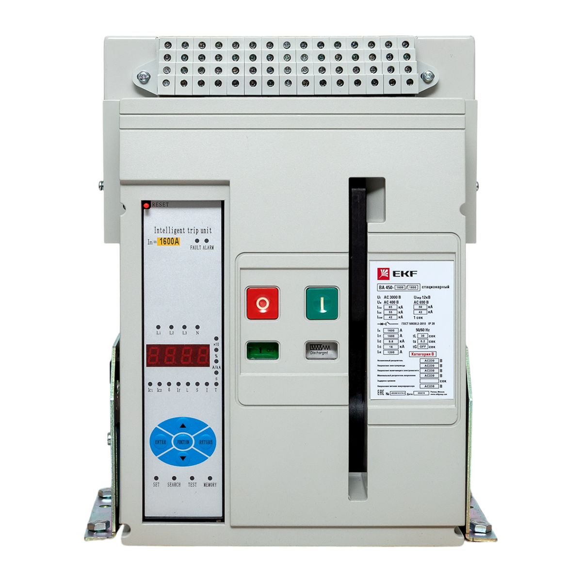 Автоматический выключатель ВА-450 1600/1600А 3P 55кА стационарный mccb450-1600-1600