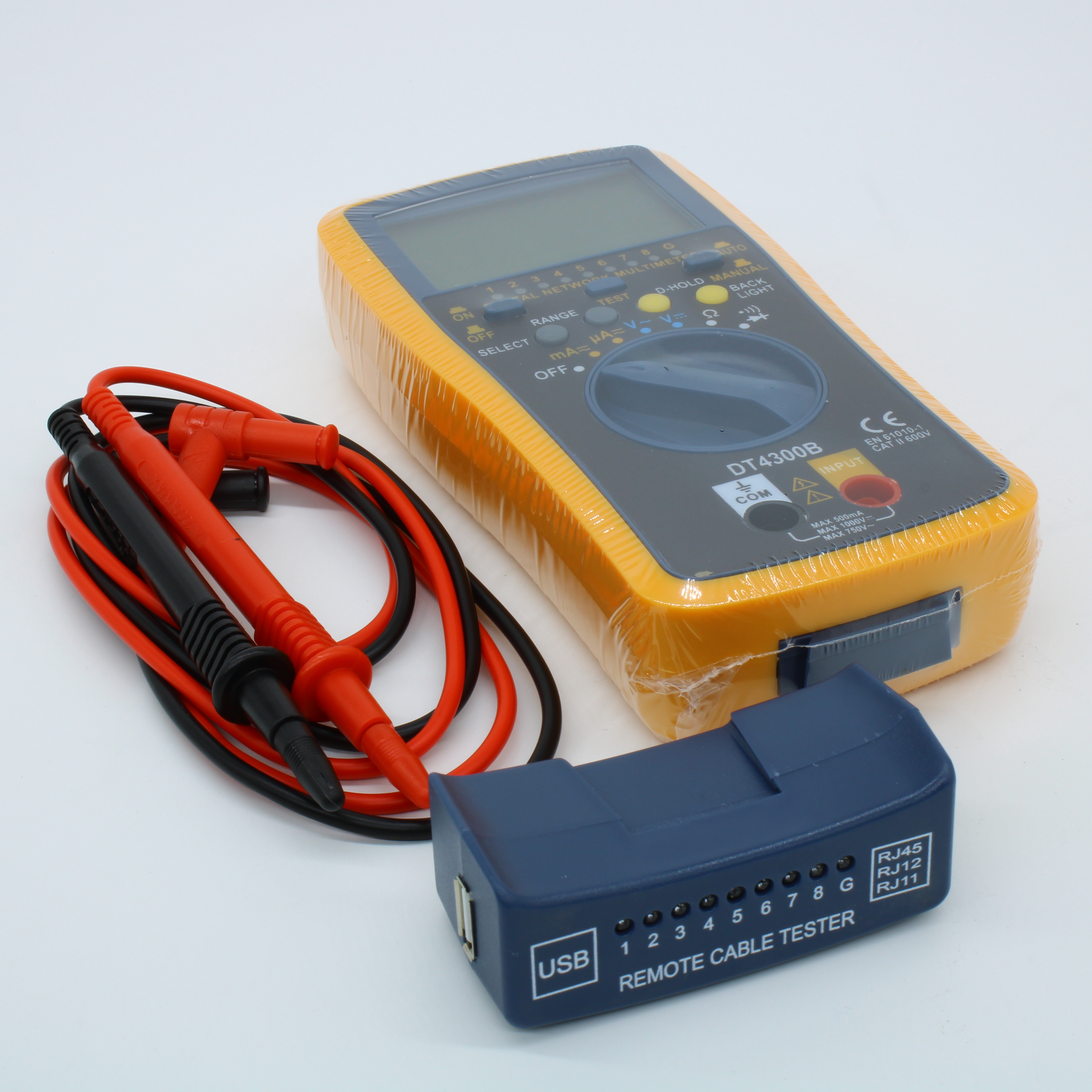 DT4300B - Мультиметр цифровой с автоматическим выбором пределов, кабель-тестер