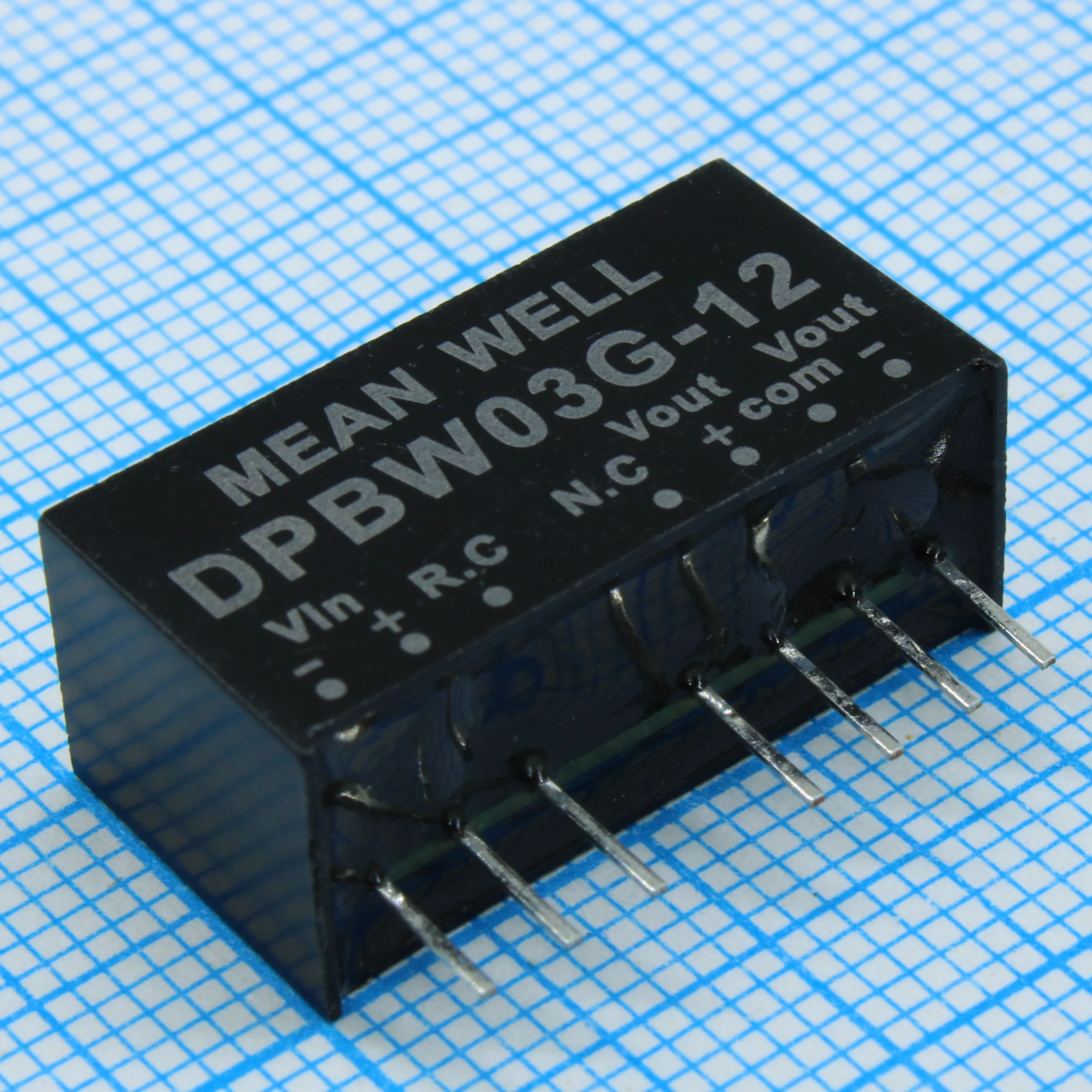 DPBW03G-12 - Преобразователь DC/DC, 3Вт, Uвх=18…75В, Выход ±12В/±125мА, изоляция 1500В DC, корпус SIP8 21.8х9.2х11.1мм, -40°С…+85°С
