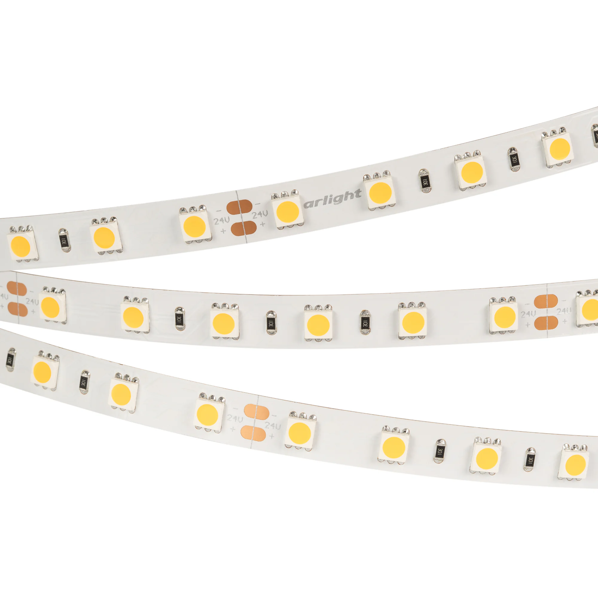 Лента RT-B60-10mm 24V Warm3000 (14.4 W/m, IP20, 5m) 028589(3) - Светодиодная лента RT-B60, открытая. Светодиоды 5060, 60 шт/м (300 шт на 5 м), белая плата, ширина 10 мм, скотч 3M. Цвет ТЁПЛЫЙ 3000 K, цветопередача CRI>85, угол 120°. Питание 24V, мощность 