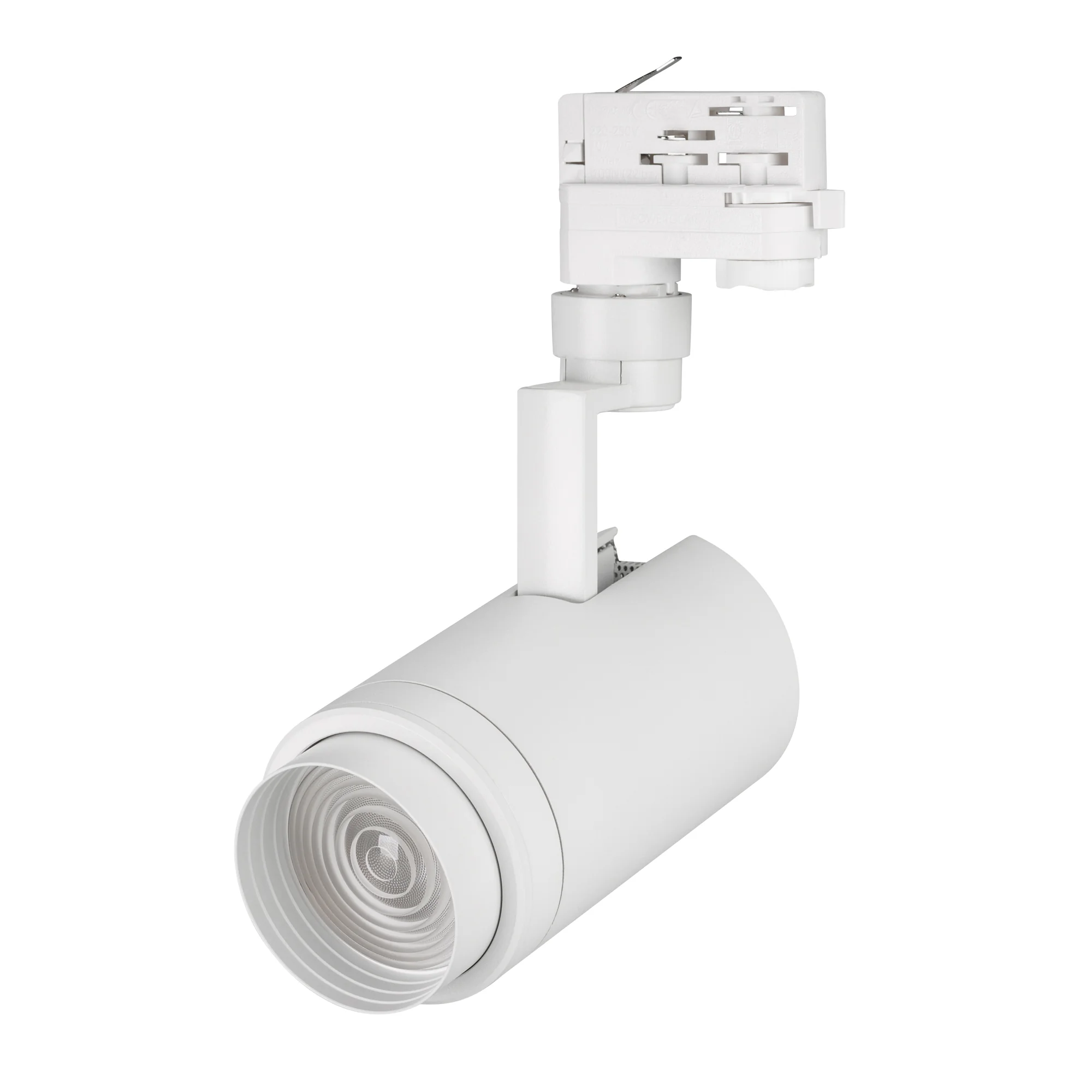 Светильник LGD-ZEUS-4TR-R88-20W Day4000 (WH, 20-60 deg, 230V) 024606(1) - Светильник подвесной для треков/шин 4 провода, 20Вт. Цвет свечения ДНЕВНОЙ 4000K, световой поток 1600-2000лм, регулируемый угол 20-60°, CRI>90. Корпус круглый, металл, цвет белый, I