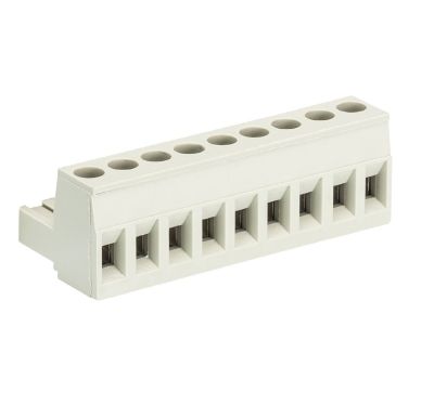 Розетка Wiecon 8213 B / 9 OB - Розеточный разъем, угловой, на кабель, шаг 5,08 мм, 9 полюсов, номинальное сечение: 2,5 мм кв., винтовая фиксация провода, 400V, 12А, без маркировки, цвет: серый, серия 8213 B