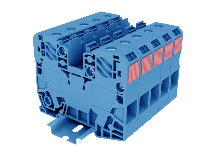 Проходная клемма TAPO35-2-BU - Проходная клемма, тип фиксации провода: пружинный, номинальное сечение: 35 мм кв., 125A, 1000V, ширина: 16 мм, цвет: синий, тип монтажа: DIN 35