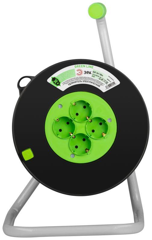 Удлинитель на пластик. катушке 4х30м с заземл. KAT-3x1-30m Greenline ПВС 3х1 Эра Б0065086