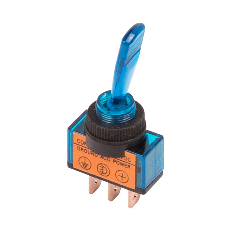 ASW-13D-B - Тумблер с синей LED подсветкой ON-OFF 20A 12В