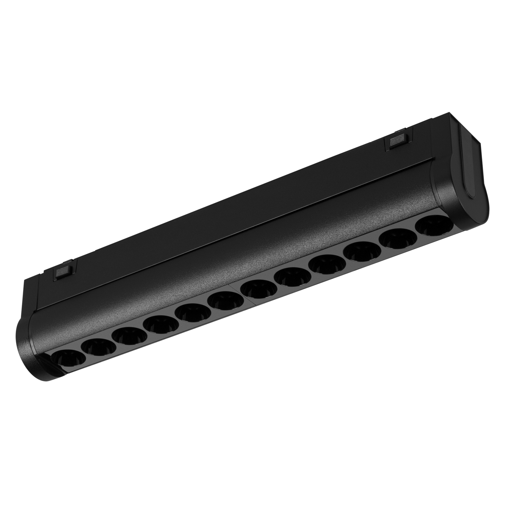 Светильник MAG-VIBE-LASER-TURN-L209-12W Day4000 (BK, 24 deg, 48V) 044426 - Светильник для магнитных треков MAG-VIBE. Мощность 12 Вт, св. поток 910 лм, 76 лм/Вт, дневной 4000 K, CRI>90, угол 24°, напряжение питания 48 В. Черный прямоугольный корпус из алюм