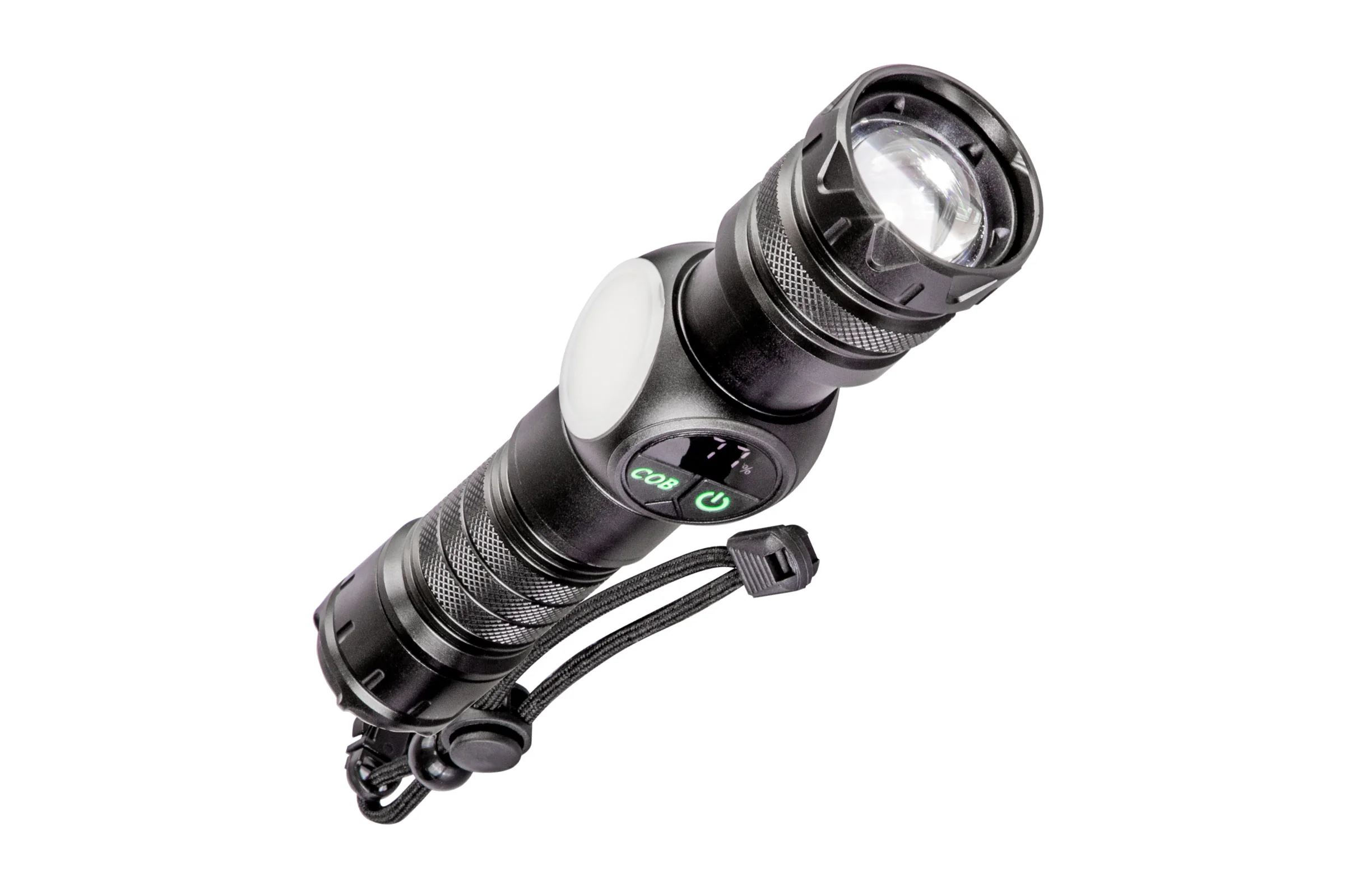 Фонарь ручной аккумуляторный 10Вт LED+3Вт COB, 9 режимов, зум-линза, Li-ion26650 3000mAh