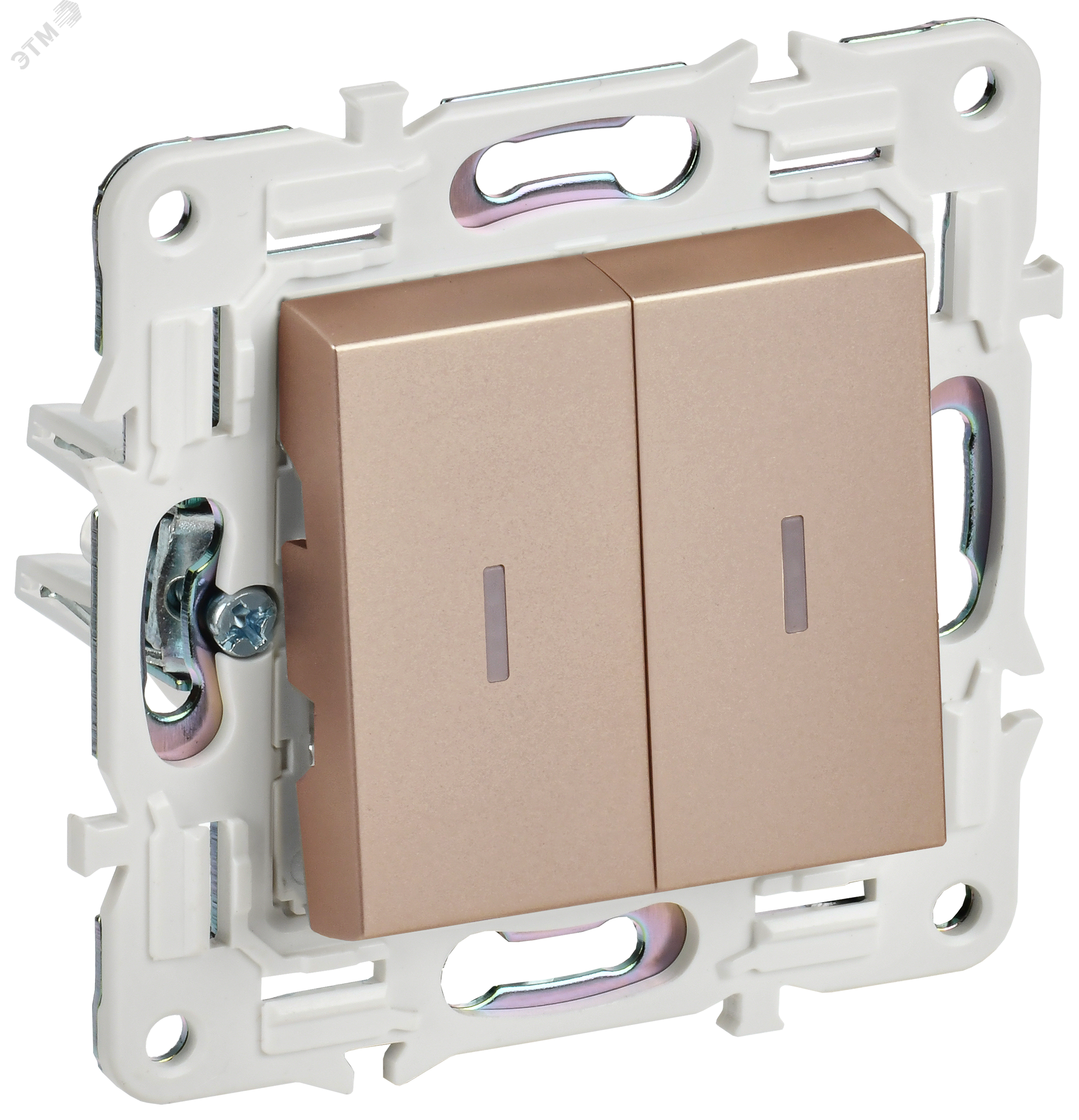 SKANDY Выключатель 2-клавишный проходной с индикацией 10А SK-V10Sa песочный IEK SK-V22-1-10-K98