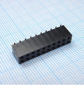 DS1023-11-2X10B8SRS - Гнездо на плату SMD 2x10 конт., шаг 2.54мм, высота 7.4мм, позолоч.