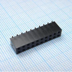 DS1023-11-2X10B8SRS - Гнездо на плату SMD 2x10 конт., шаг 2.54мм, высота 7.4мм, позолоч.