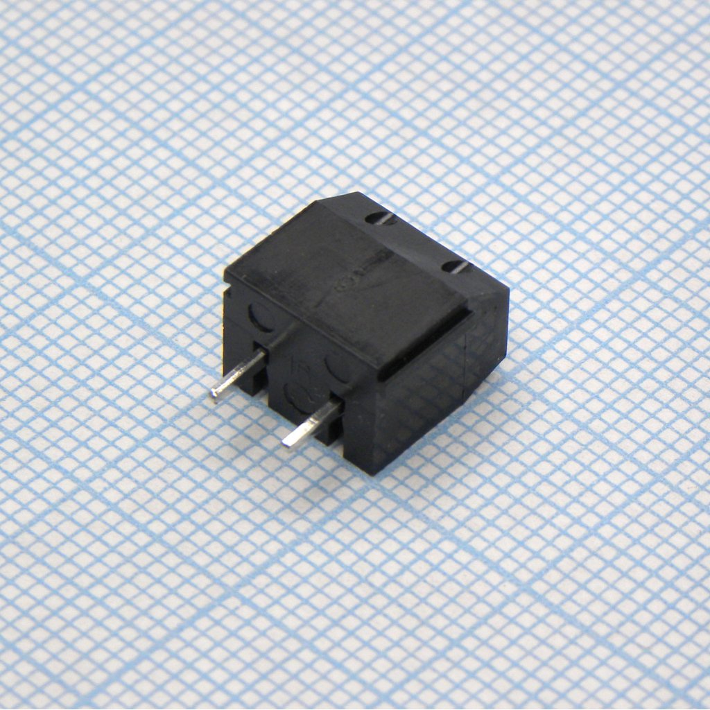 DG306-5.0-02P-13-00A(H) - Винтовой клеммный блок с защитой провода, 2 контакта. Серия DG306-5.0