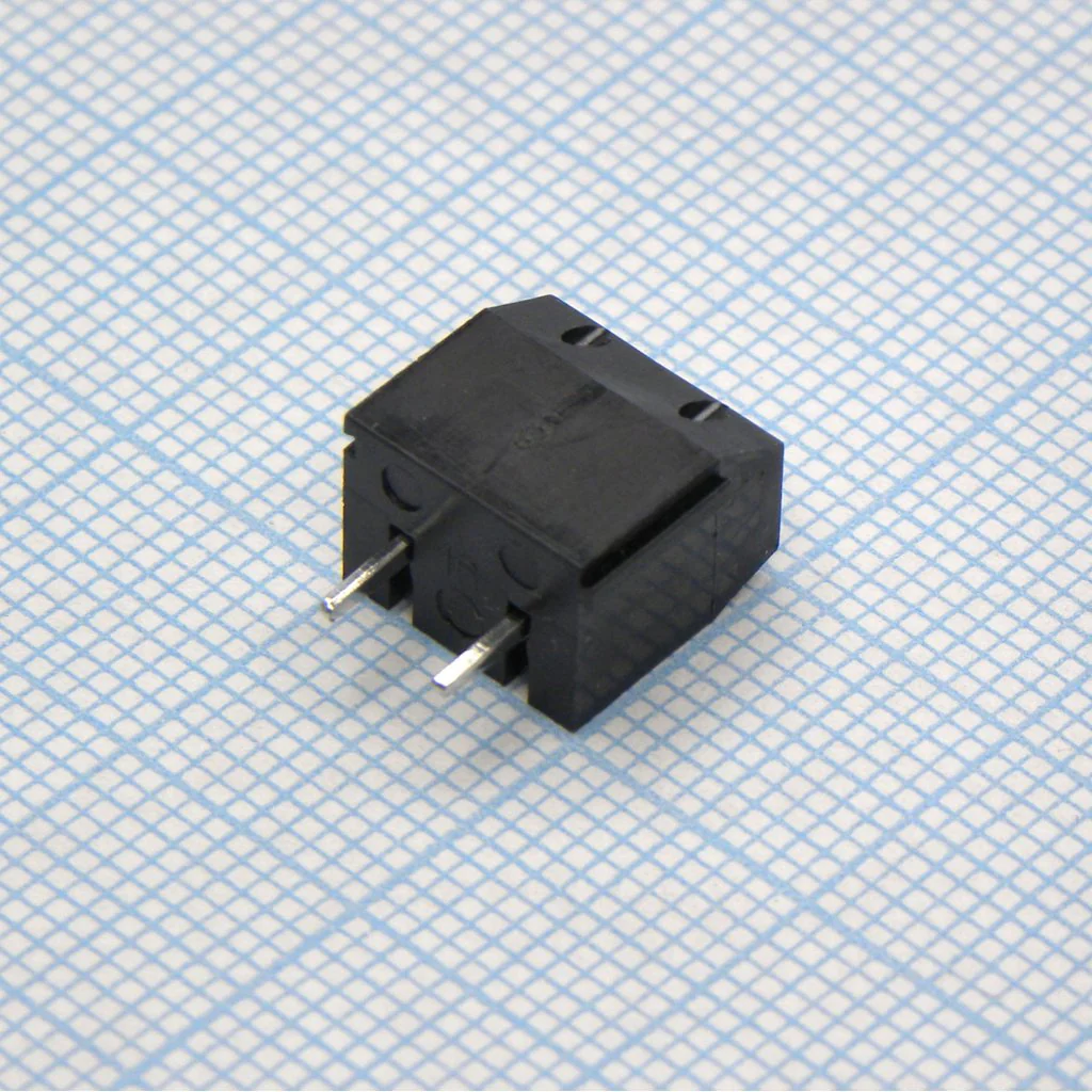 DG306-5.0-02P-13-00A(H) - Винтовой клеммный блок с защитой провода, 2 контакта. Серия DG306-5.0